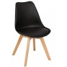 TORRE 4P (SU) chair, wood, polypropylene and cushion in black color