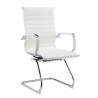 KIEV fixed office chair, chromed, white synthetic leather