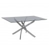 CHANTAL 150 dining table, chromed, glass, 150x90 cms