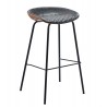 MISSOURI bar stool, metal, brown and black synthetic leather