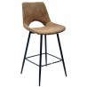 ANTIBES NEW bar stool, metal, dark brown synthetic leather