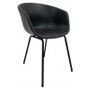 MISSOURI armchair, metal, black synthetic leather