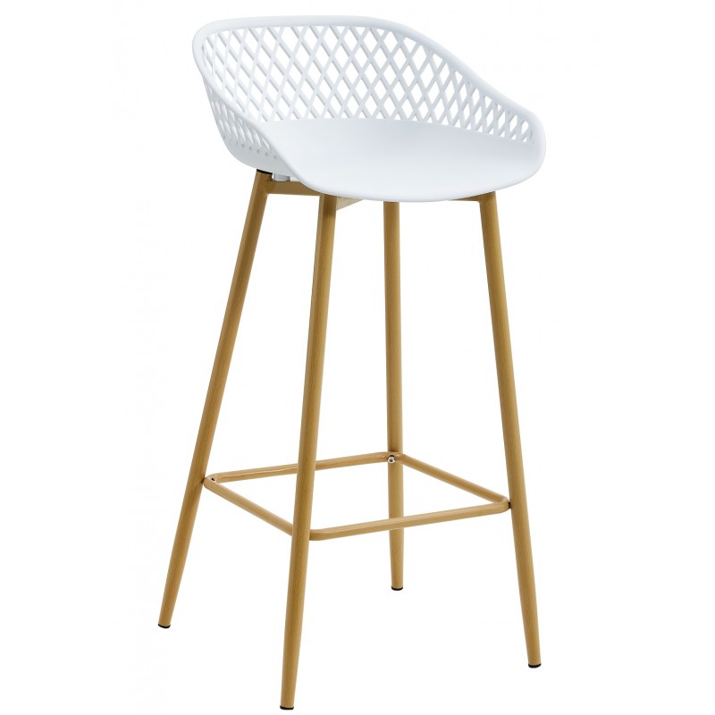 Rattan bar discount stools white legs