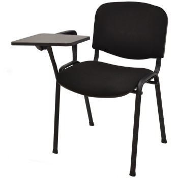 Silla NIZA NEW AM, brazo pala a derecha, chasis negro, tejido negro