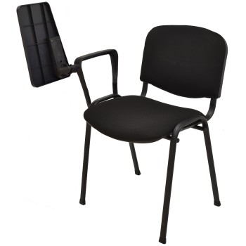 Silla NIZA NEW AM, brazo pala a derecha, chasis negro, tejido negro 2