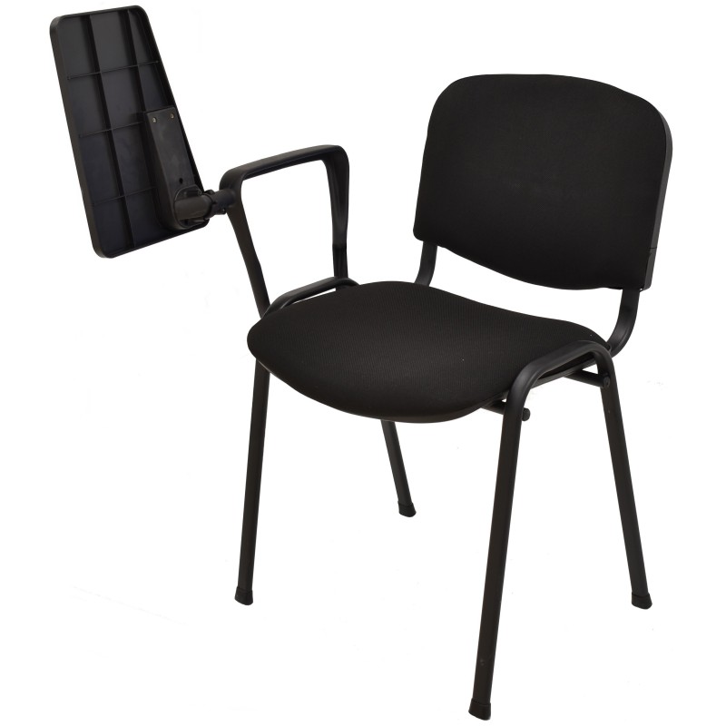 Silla NIZA NEW AM, brazo pala a derecha, chasis negro, tejido negro-0