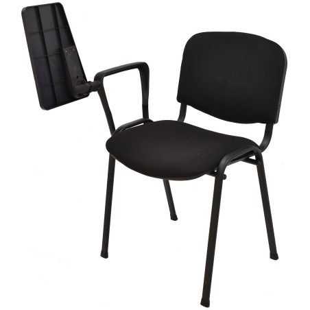 Silla NIZA NEW AM, brazo pala a derecha, chasis negro, tejido negro-0