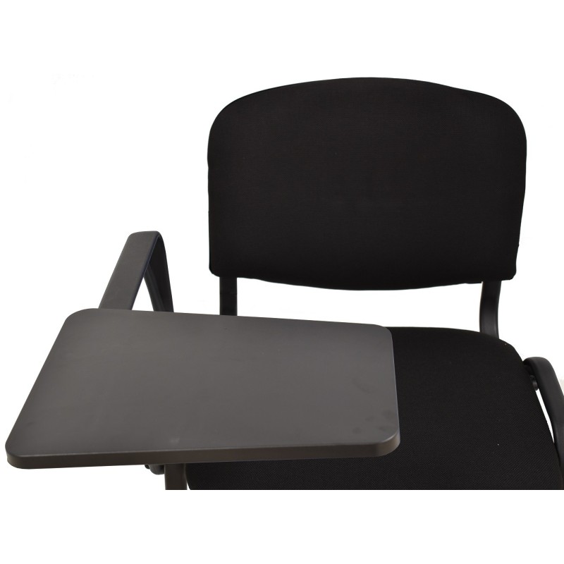 Silla NIZA NEW AM, brazo pala a derecha, chasis negro, tejido negro-1