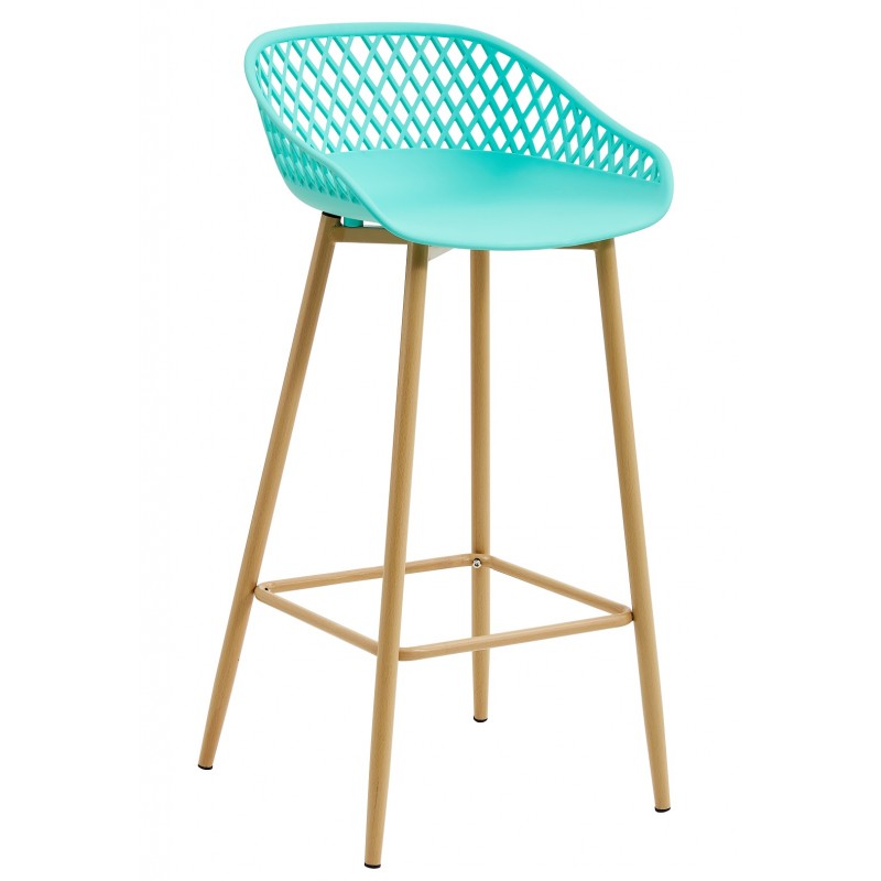 STRAUSS bar stool metal pastel green polypropylene