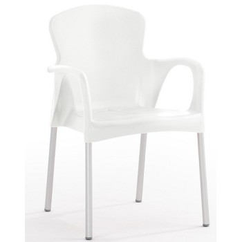 Sillón SENA, apilable, polipropileno blanco*