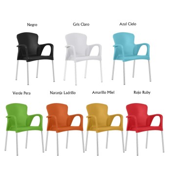Sillón SENA, apilable, polipropileno blanco* 2