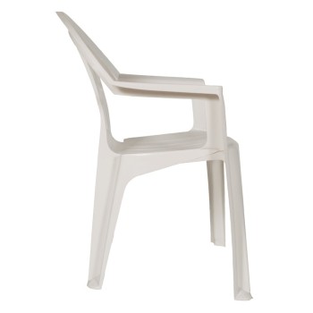Sillón LAGO, monoblock, apilable, blanco 2