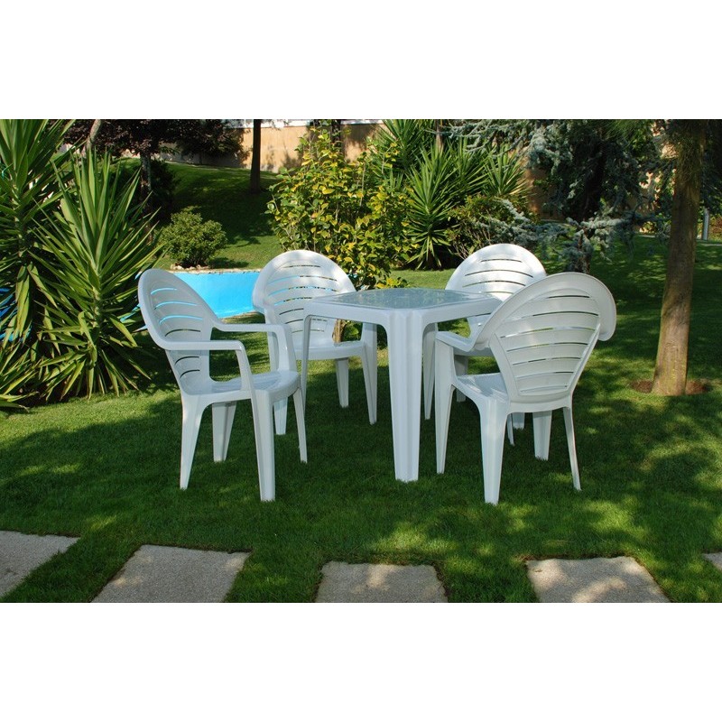 Sillón FARO, monoblock, apilable, blanco-0