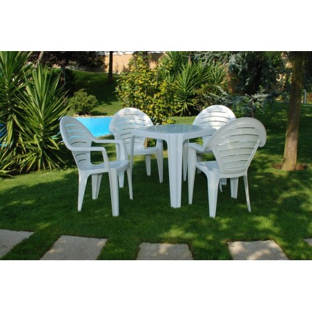 Sillón FARO, monoblock, apilable, blanco-0