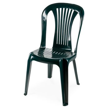 Silla LAGO, monoblock, apilable, verde