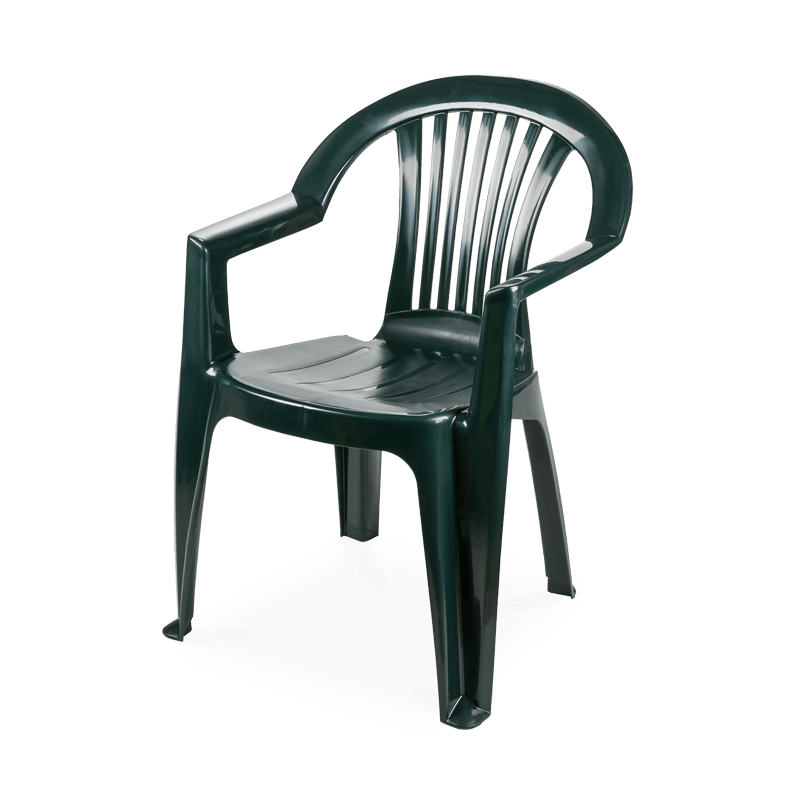 Sillón LAGO, monoblock, apilable, verde