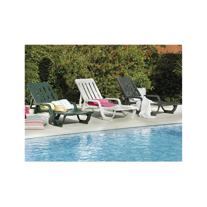 Tumbona MALAGA, reposabrazos, 5 posiciones, apilable, polipropileno antracita-1