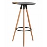 OTILIA NEW table, high, wood, black table top 60 cms in diameter