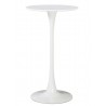 Mesa TUL, alta, metal, blanca, tapa blanca de 60 cms de diámetro