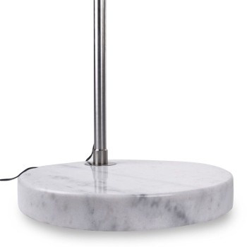 Lámpara AR, pie salón,  cromada, base mármol blanco 2