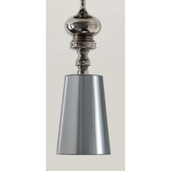 Lámpara LOUVRE, colgante, cromada, pantalla plata