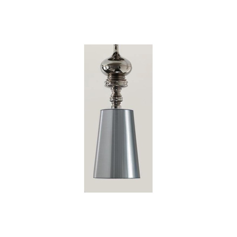 Lámpara LOUVRE, colgante, cromada, pantalla plata