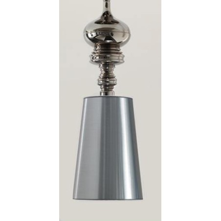 Lámpara LOUVRE, colgante, cromada, pantalla plata