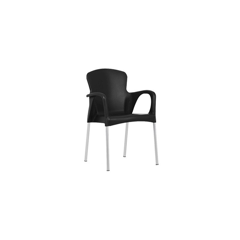 Sillón SENA, apilable, polipropileno negro*
