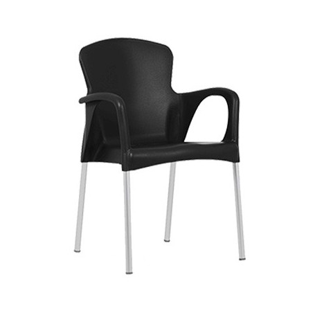 Sillón SENA, apilable, polipropileno negro*