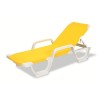 Tumbona COSTASOL, apilable, polipropileno blanco, tejido textilene amarillo