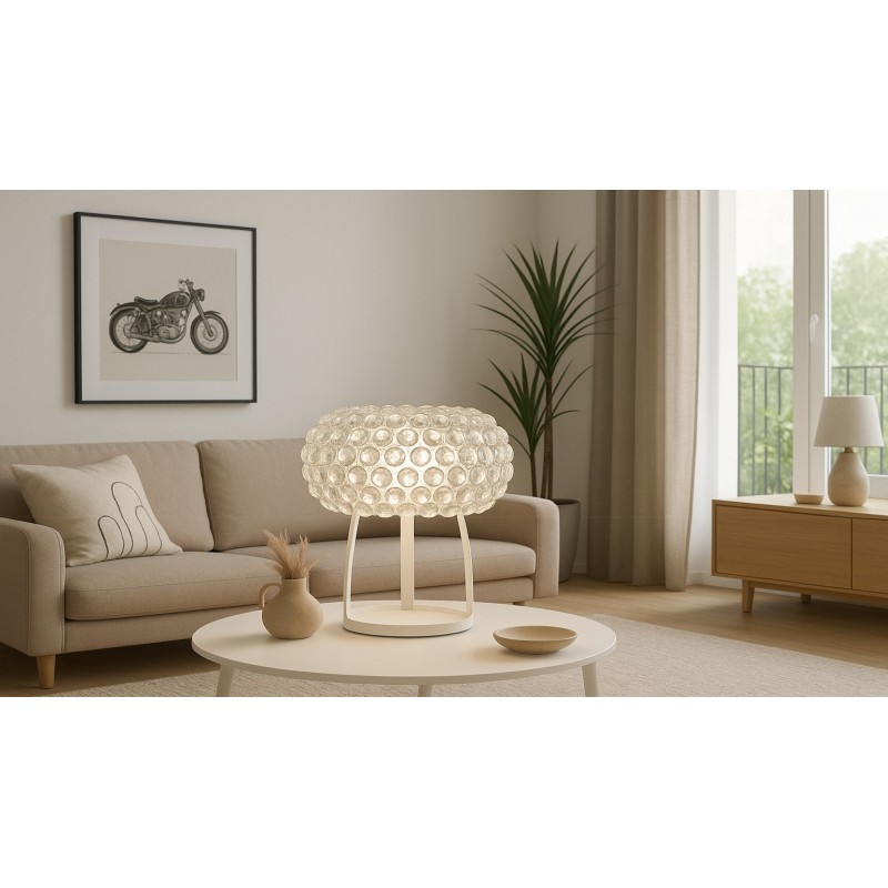 Lámpara ITALICA 50, sobremesa, acrílica, transparente, 50 cms de diámetro