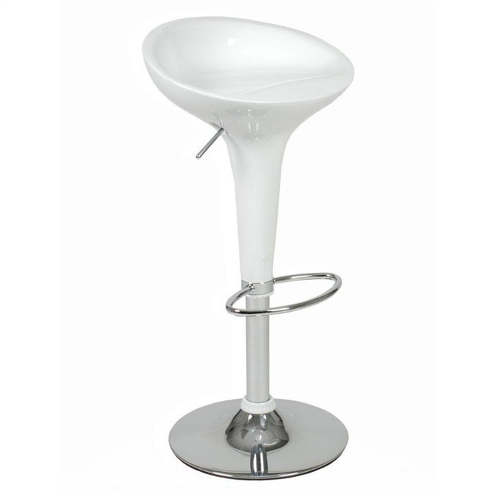 Taburete AUSTIN ( M ), cromado, abs blanco