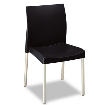 Silla SANDRA, aluminio, polipropileno negro*
