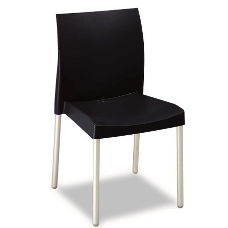 Silla SANDRA, aluminio, polipropileno negro*