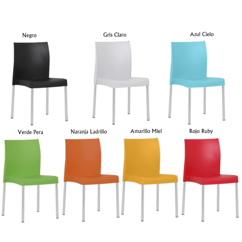 Silla SANDRA, aluminio, polipropileno negro*-0