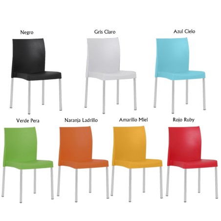 Silla SANDRA, aluminio, polipropileno blanca*-0
