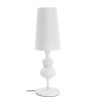 Lámpara LOUVRE, sobremesa, blanca, pantalla blanca