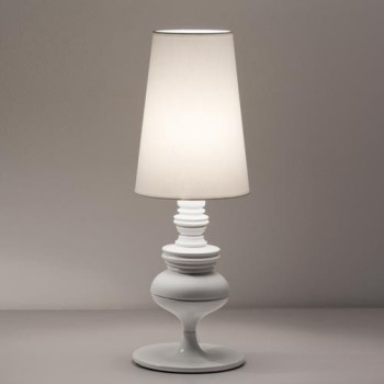 Lámpara LOUVRE, sobremesa, blanca, pantalla blanca 2