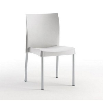 Silla SANDRA, aluminio, polipropileno gris*