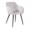 ROLANDO armchair, metal, upholstered in light grey velvet 13