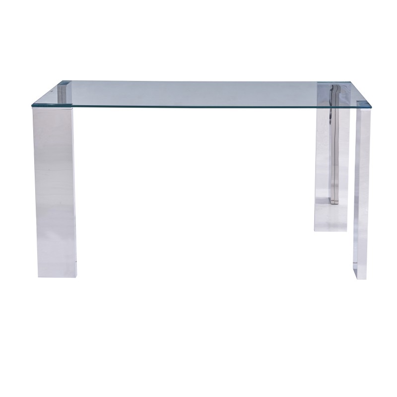 Mesa BETSY, acero inoxidable, cristal templado, 160x90 cms-0