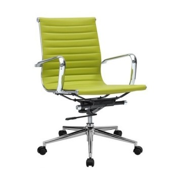 Sillón de oficina NICK, giratorio, regulación de altura, basculante, similpiel verde