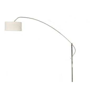 Lámpara OMEGA, pie de salón, cromada, mármol, pantalla blanca 2