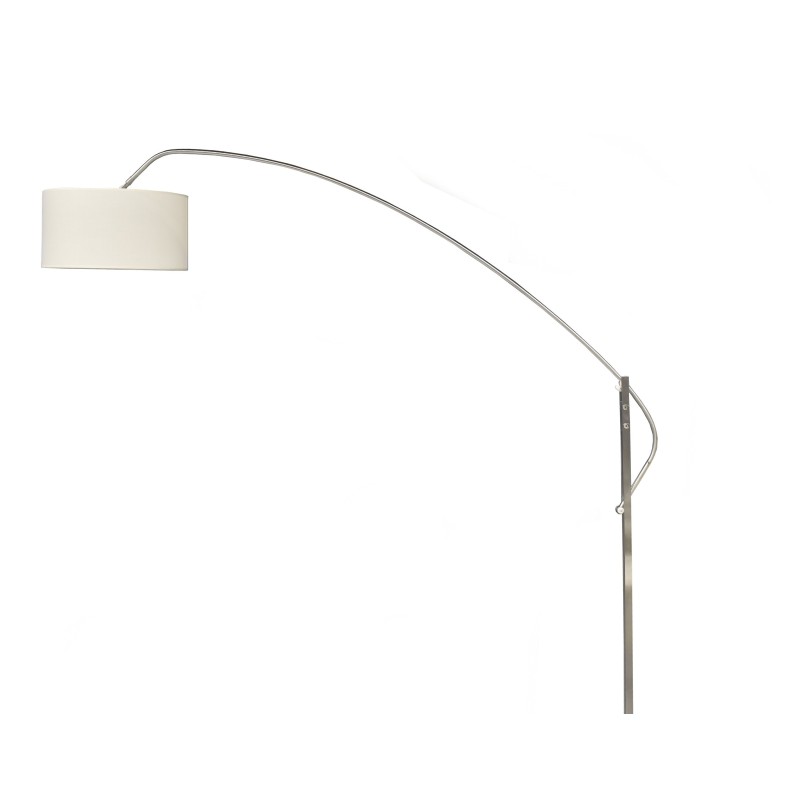 Lámpara OMEGA, pie de salón, cromada, mármol, pantalla blanca-0