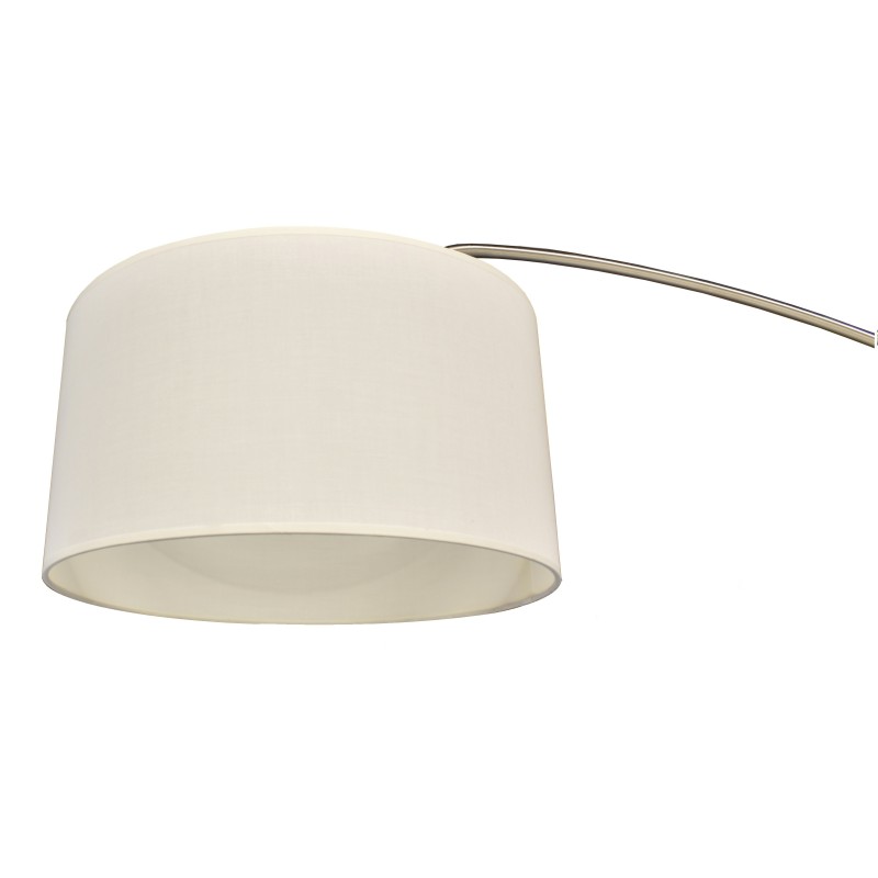 Lámpara OMEGA, pie de salón, cromada, mármol, pantalla blanca-2