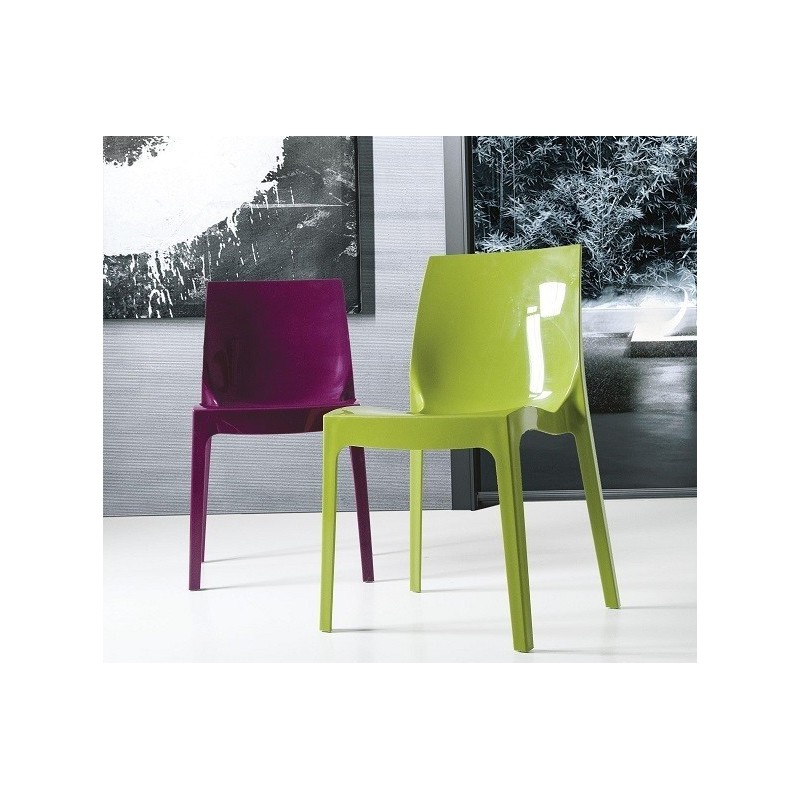 Silla ANTARTIDA, polipropileno, verde alto brillo