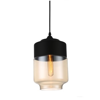 Lámpara LEIRE 3, colgante, cristal negro - cogñac