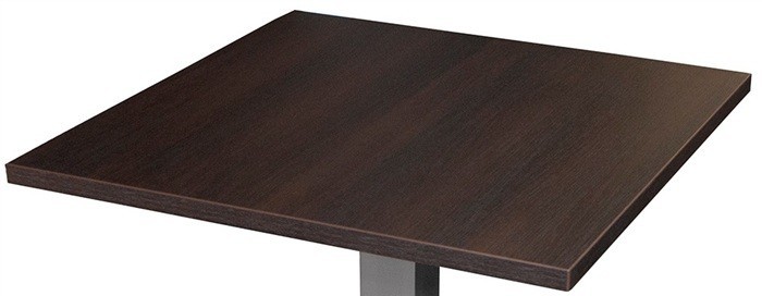 Tablero de mesa WOOD-80C, chapado haya, barnizado wengué, 80 x 80 cms