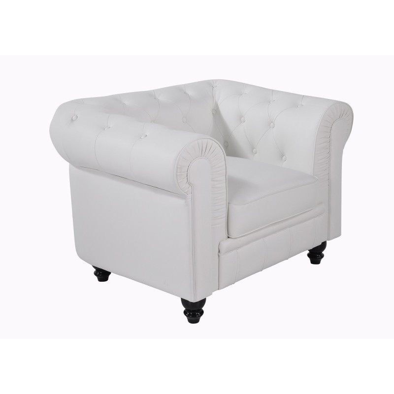Sillón CHESTER, similpiel blanca