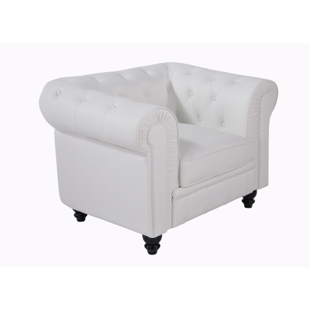 Sillón CHESTER, similpiel blanca